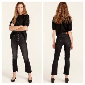 J. Crew 9” demi-boot crop Jean in charcoal. Size 33.